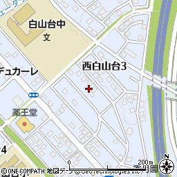 青森県八戸市西白山台3丁目14周辺の地図