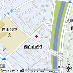 青森県八戸市西白山台3丁目10周辺の地図