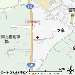 青森県八戸市糠塚二ツ家周辺の地図