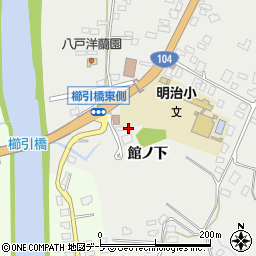 青森県八戸市八幡館ノ下12周辺の地図