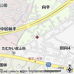 青森県八戸市田向デントウ平周辺の地図