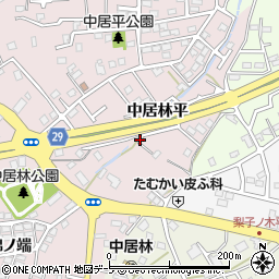 青森県八戸市中居林平周辺の地図