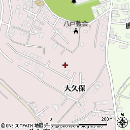 青森県八戸市根城大久保周辺の地図