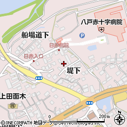 青森県八戸市田面木堤下周辺の地図
