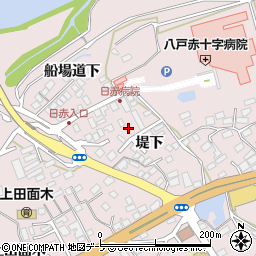 青森県八戸市田面木（堤下）周辺の地図