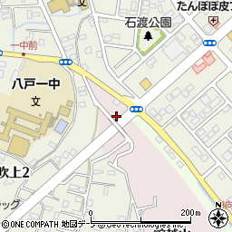 青森県八戸市中居林館越山周辺の地図