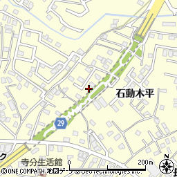 青森県八戸市新井田石動木平周辺の地図