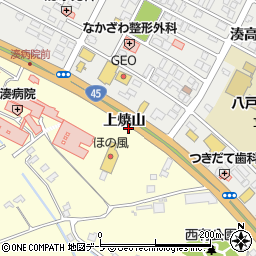 青森県八戸市新井田上焼山周辺の地図