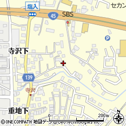 青森県八戸市新井田寺沢8-16周辺の地図