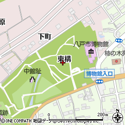 青森県八戸市根城東構周辺の地図