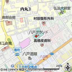 八戸グランドホテル地下駐車場周辺の地図