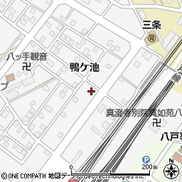 青森県八戸市尻内町鴨ケ池周辺の地図