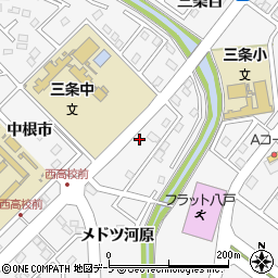 青森県八戸市尻内町（メドツ河原）周辺の地図