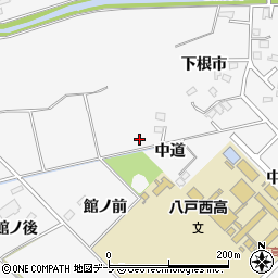 青森県八戸市尻内町中道周辺の地図