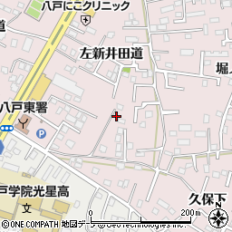 青森県八戸市白銀町左新井田道13-10周辺の地図