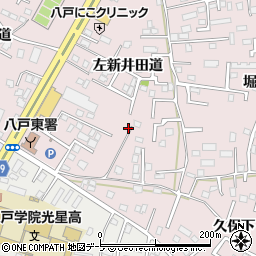 青森県八戸市白銀町左新井田道13周辺の地図