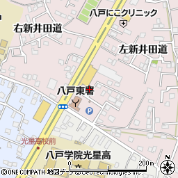 青森県八戸市白銀町左新井田道周辺の地図
