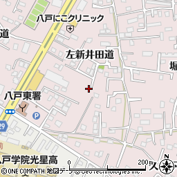 青森県八戸市白銀町左新井田道13-7周辺の地図