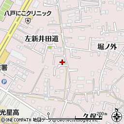 青森県八戸市白銀町左新井田道16-10周辺の地図