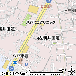 青森県八戸市白銀町左新井田道10周辺の地図
