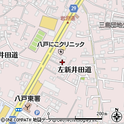 青森県八戸市白銀町左新井田道9-4周辺の地図