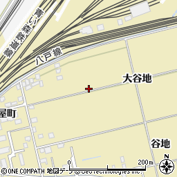 青森県八戸市長苗代大谷地周辺の地図