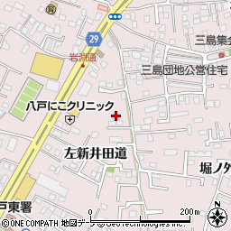 青森県八戸市白銀町左新井田道3-8周辺の地図