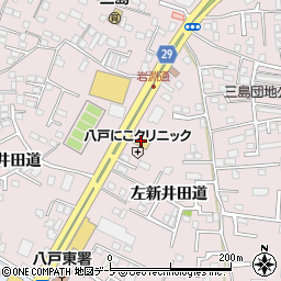青森県八戸市白銀町左新井田道2周辺の地図
