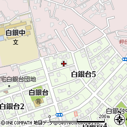 青森県八戸市白銀台5丁目周辺の地図