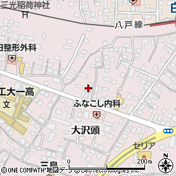 青森県八戸市白銀町大沢頭周辺の地図