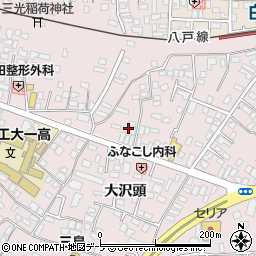 青森県八戸市白銀町（大沢頭）周辺の地図