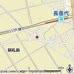 青森県八戸市長苗代制札前29-3周辺の地図
