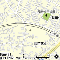 青森県八戸市長苗代周辺の地図