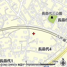 青森県八戸市長苗代周辺の地図