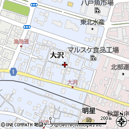 青森県八戸市湊町大沢周辺の地図
