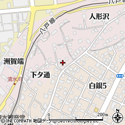 青森県八戸市白銀町北側本町周辺の地図