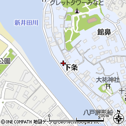 青森県八戸市湊町下条3周辺の地図
