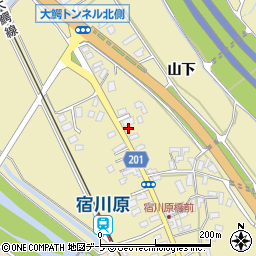 青森県南津軽郡大鰐町宿川原山下47周辺の地図