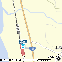 青森県西津軽郡深浦町松神上浜松周辺の地図