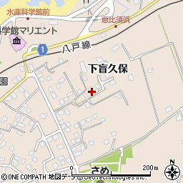 青森県八戸市鮫町下盲久保周辺の地図