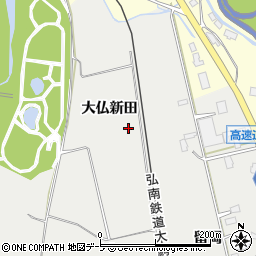 青森県弘前市小金崎大仏新田周辺の地図