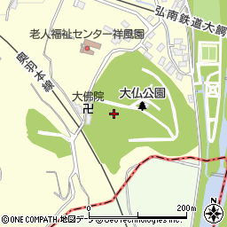 青森県弘前市石川大仏周辺の地図