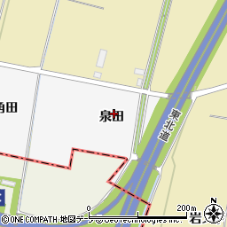 青森県弘前市八幡舘泉田周辺の地図