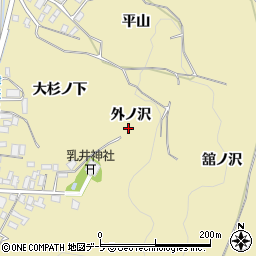 青森県弘前市乳井外ノ沢周辺の地図
