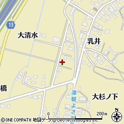 青森県弘前市乳井大清水110周辺の地図