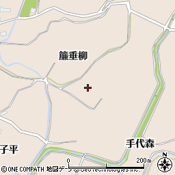 青森県弘前市大沢簾垂柳周辺の地図