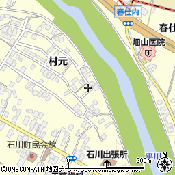 青森県弘前市石川村元43周辺の地図