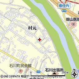 青森県弘前市石川村元49周辺の地図