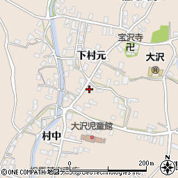 青森県弘前市大沢下村元周辺の地図