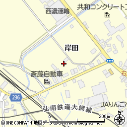青森県弘前市石川岸田周辺の地図